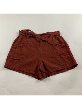 Old Navy Copper Moon Linen Blend High Rise Belted Shorts S